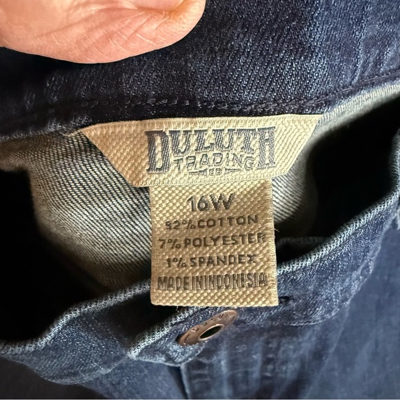 NWOT Duluth Trading Co Denim Capri Straight Leg Dark Wash Stretch Women’s Sz 16W - Picture 8 of 10